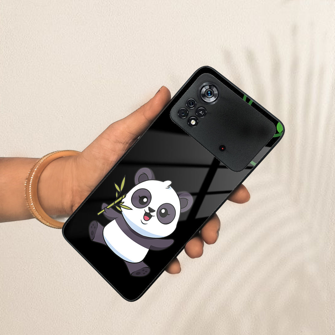 Black Panda Glass Phone Case For Poco ShopOnCliQ