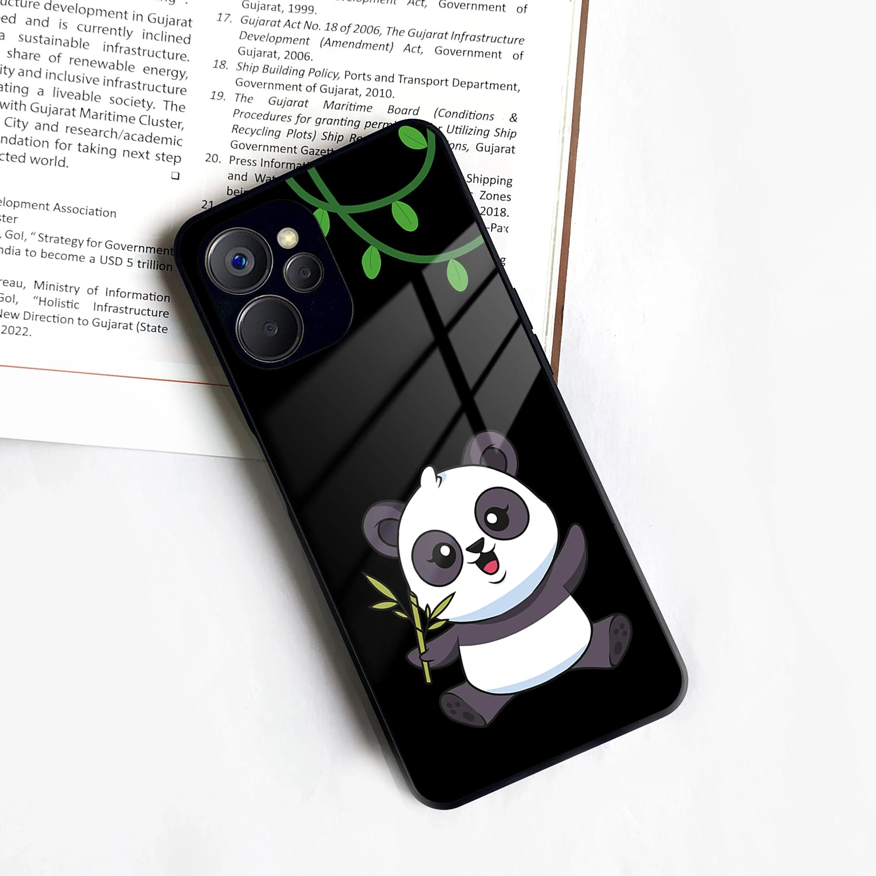 Black Panda Glass Phone Case For Realme/Narzo - ShopOnCliQ