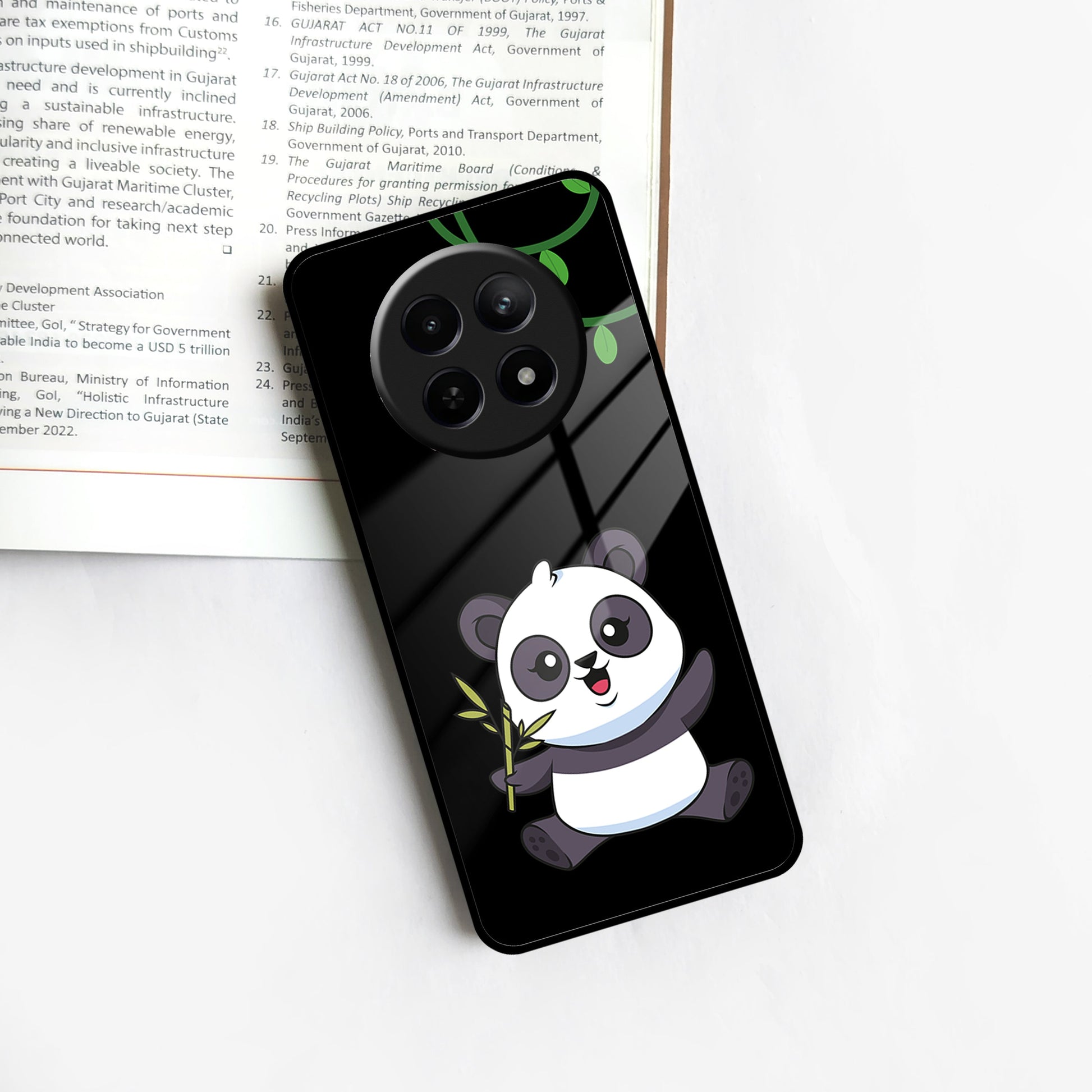 Black Panda Glass Phone Case For Realme/Narzo ShopOnCliQ