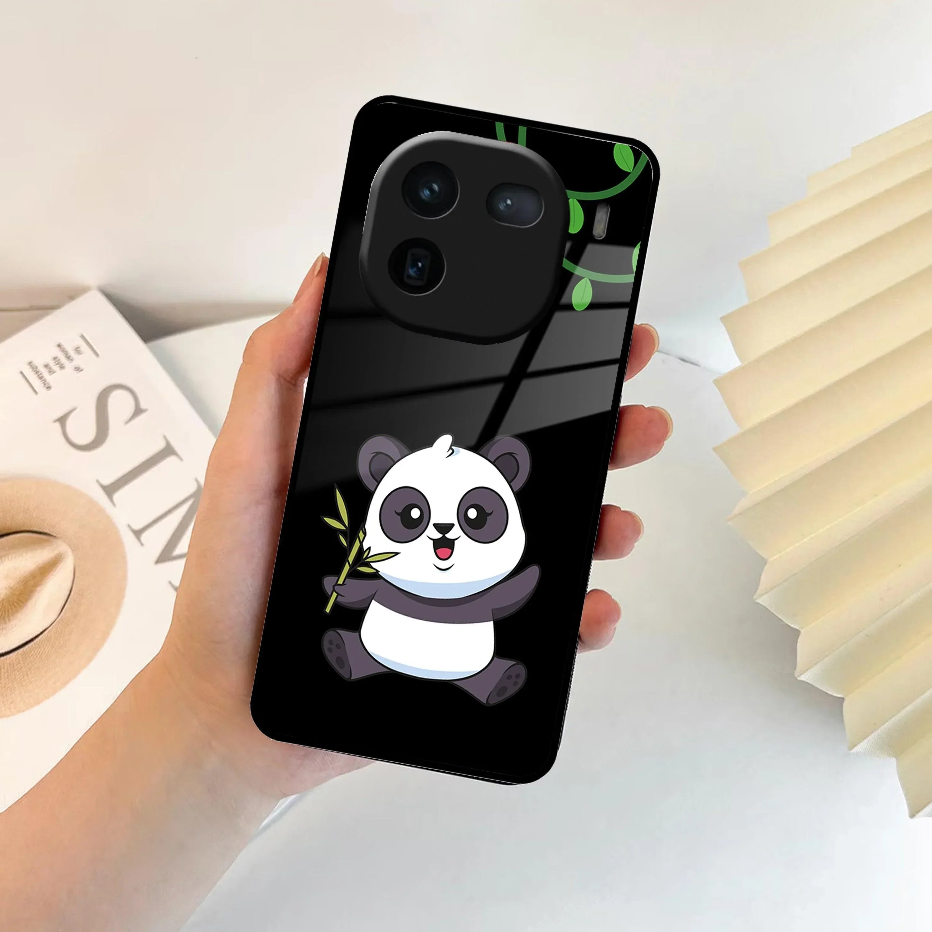 Black Panda Glass Phone Case For iQOO - ShopOnCliQ