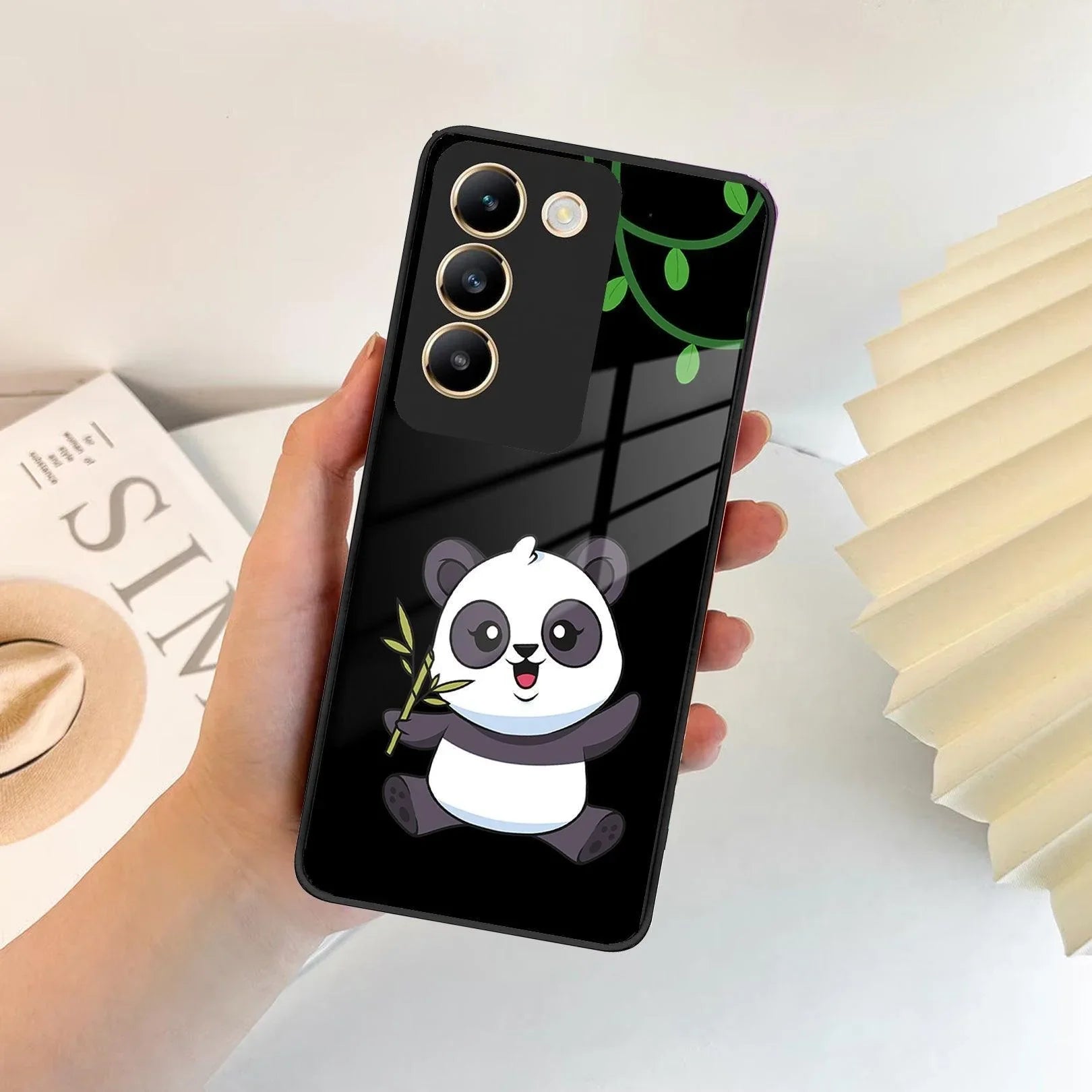 Black Panda Glass Phone Case For Vivo - ShopOnCliQ