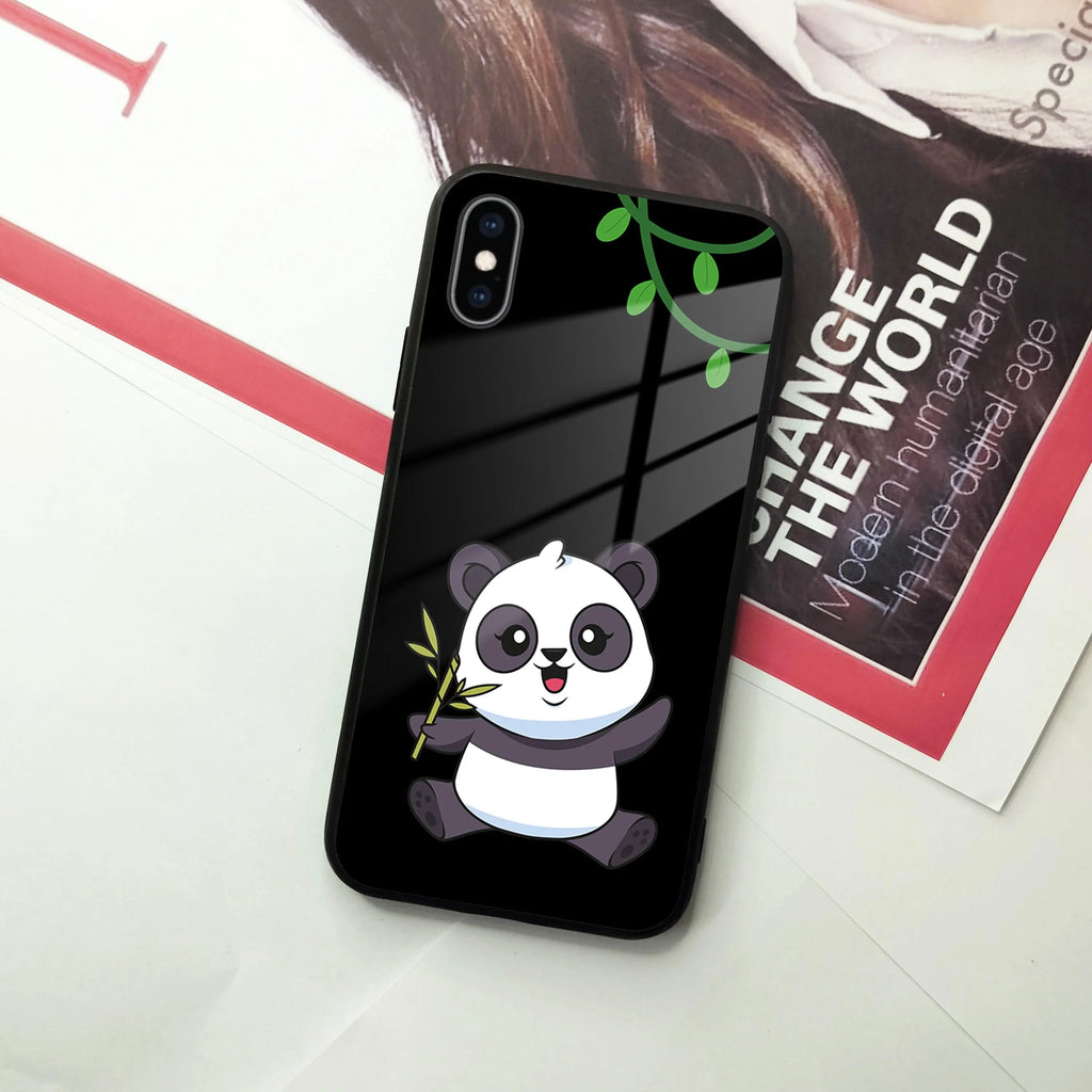 Black Panda Glass Phone Case For iPhone - ShopOnCliQ