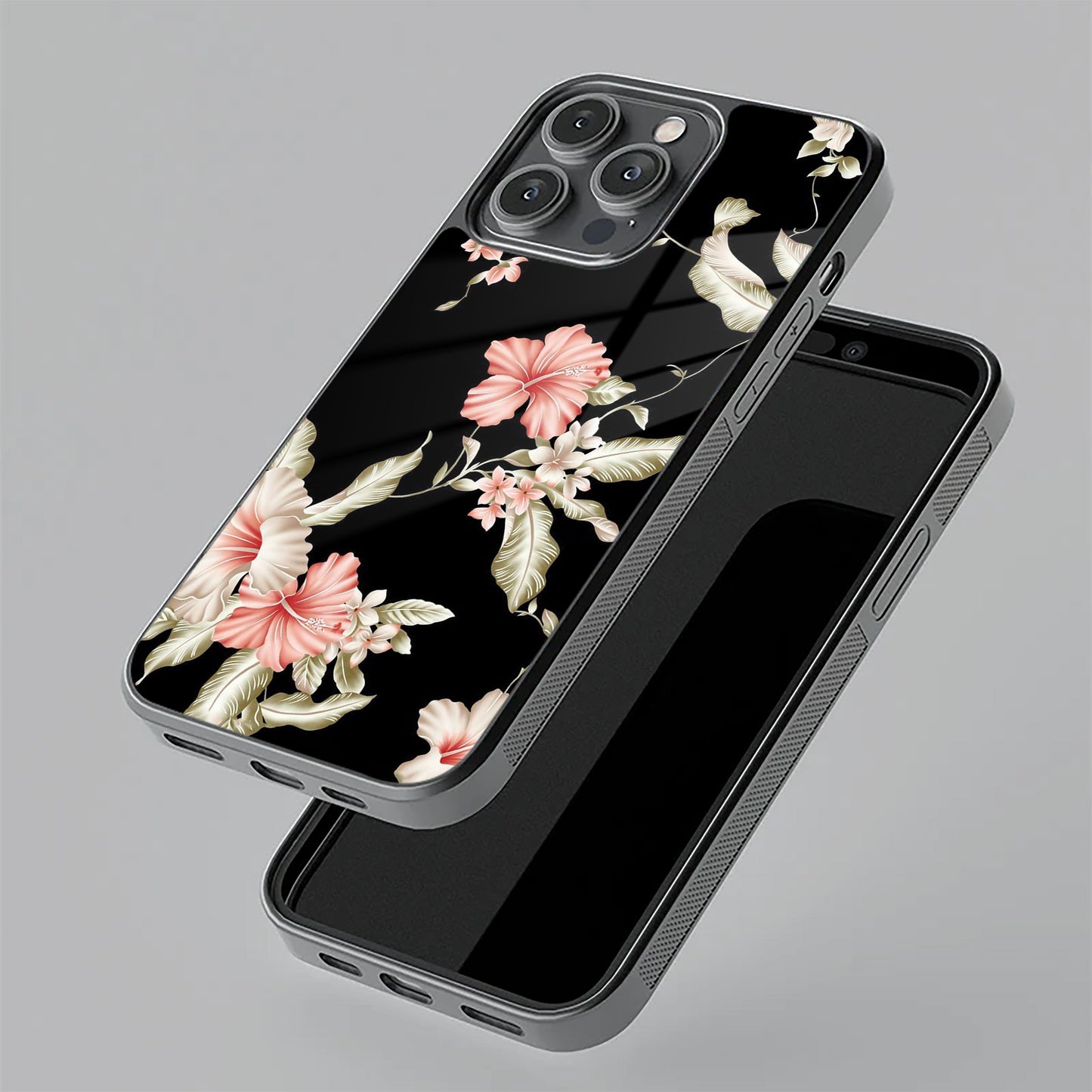 Retro Floral Glass Phone Case And Cover For Poco
