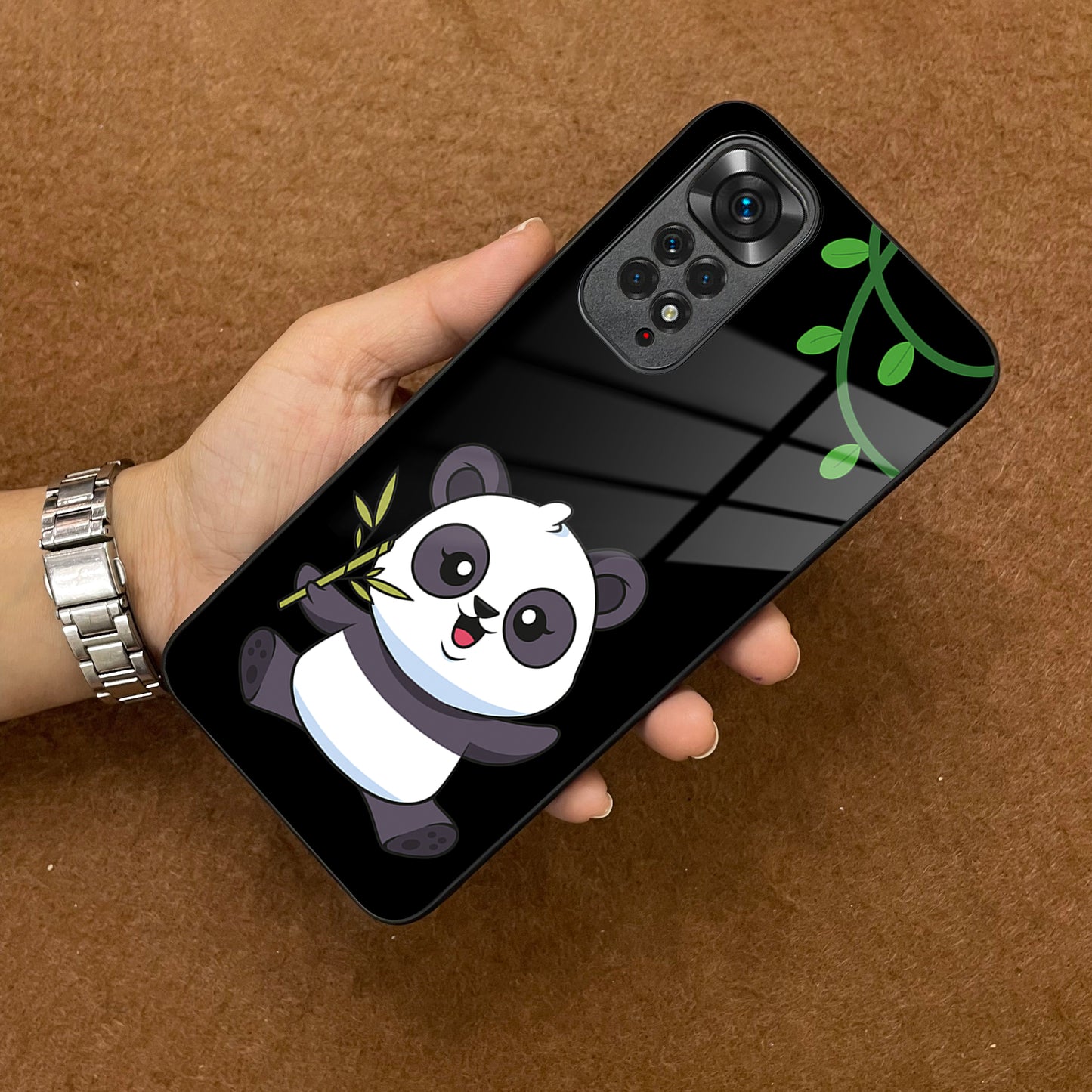Black Panda Glass Phone Case For Redmi/Xiaomi