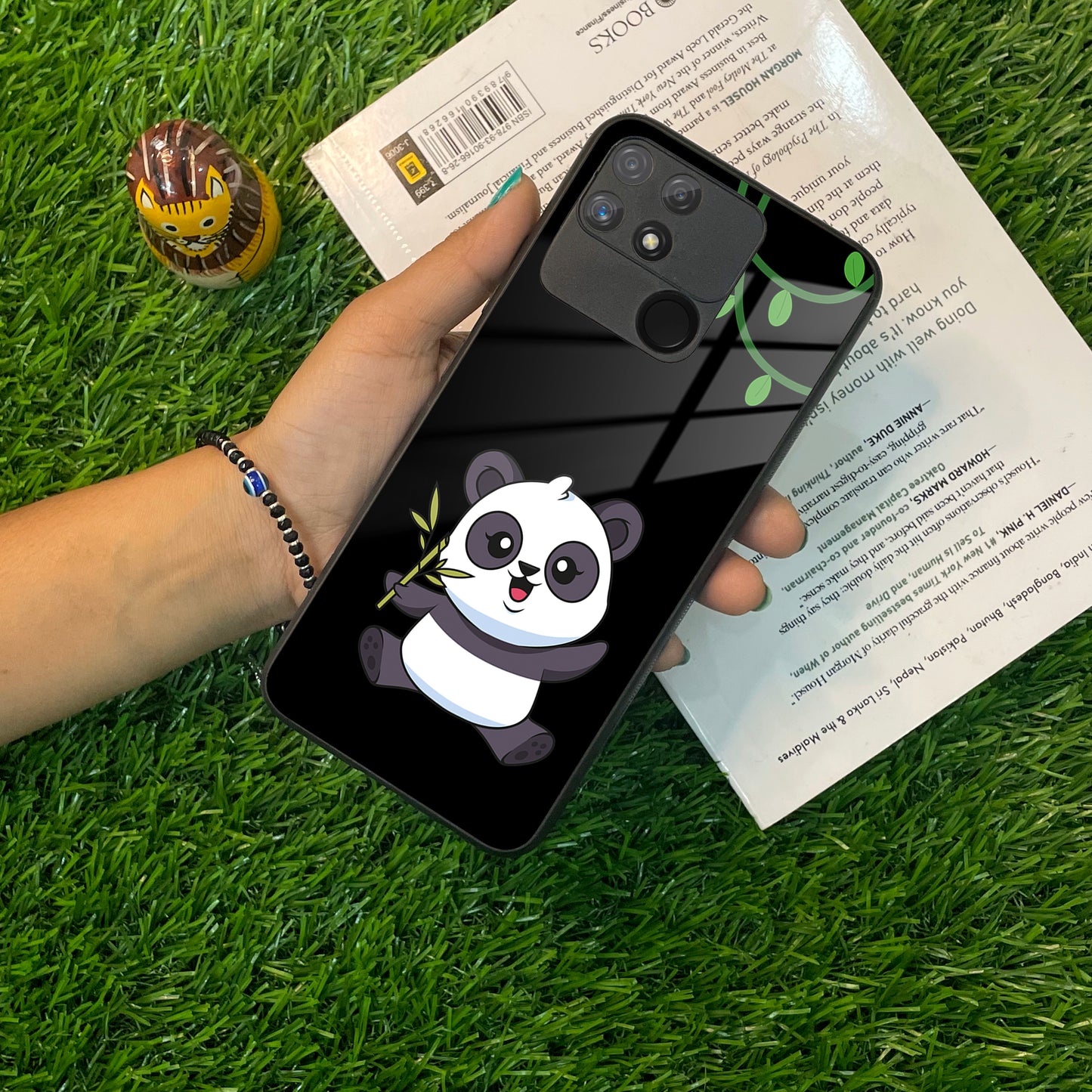 Black Panda Glass Phone Case For Realme/Narzo