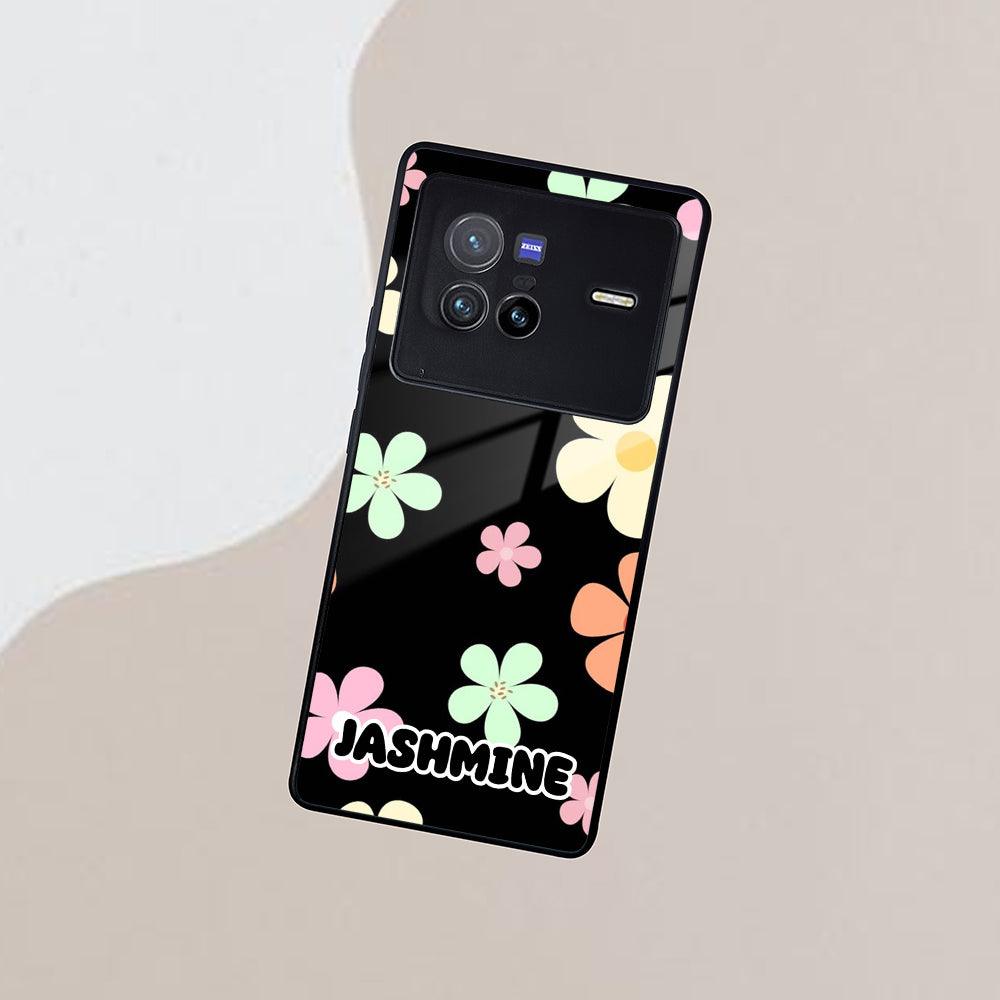 Colorfull Daisy Floral Glass Case Cover For Vivo