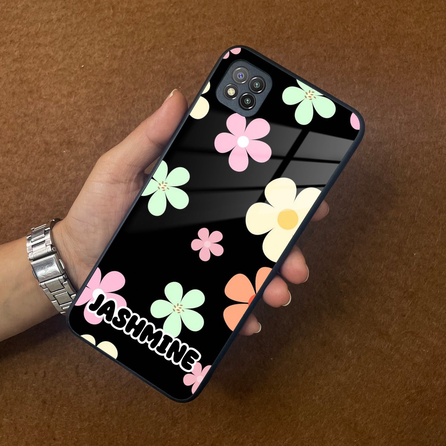 Colorfull  Daisy Floral Glass Case Cover For Poco