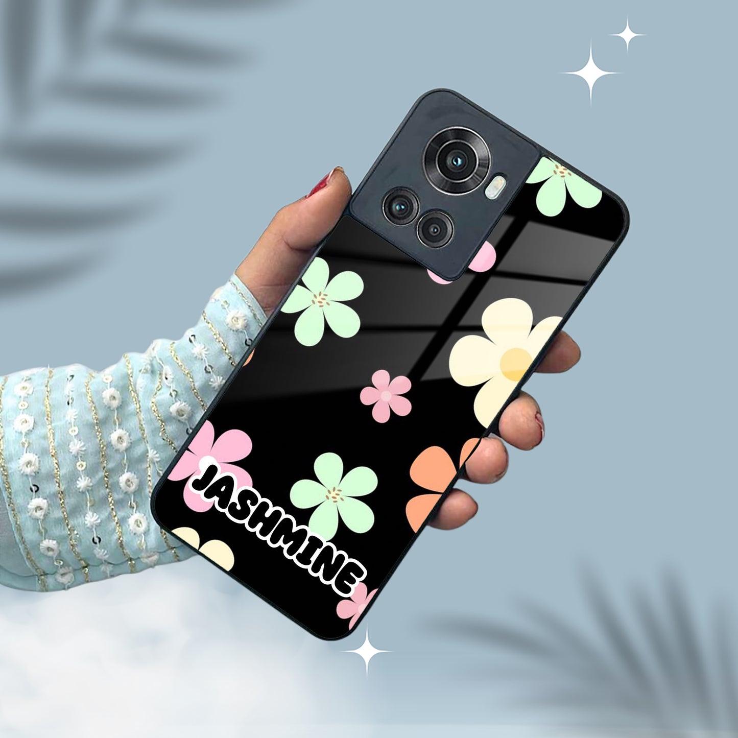 Colorfull  Daisy Floral Glass Case Cover For OnePlus
