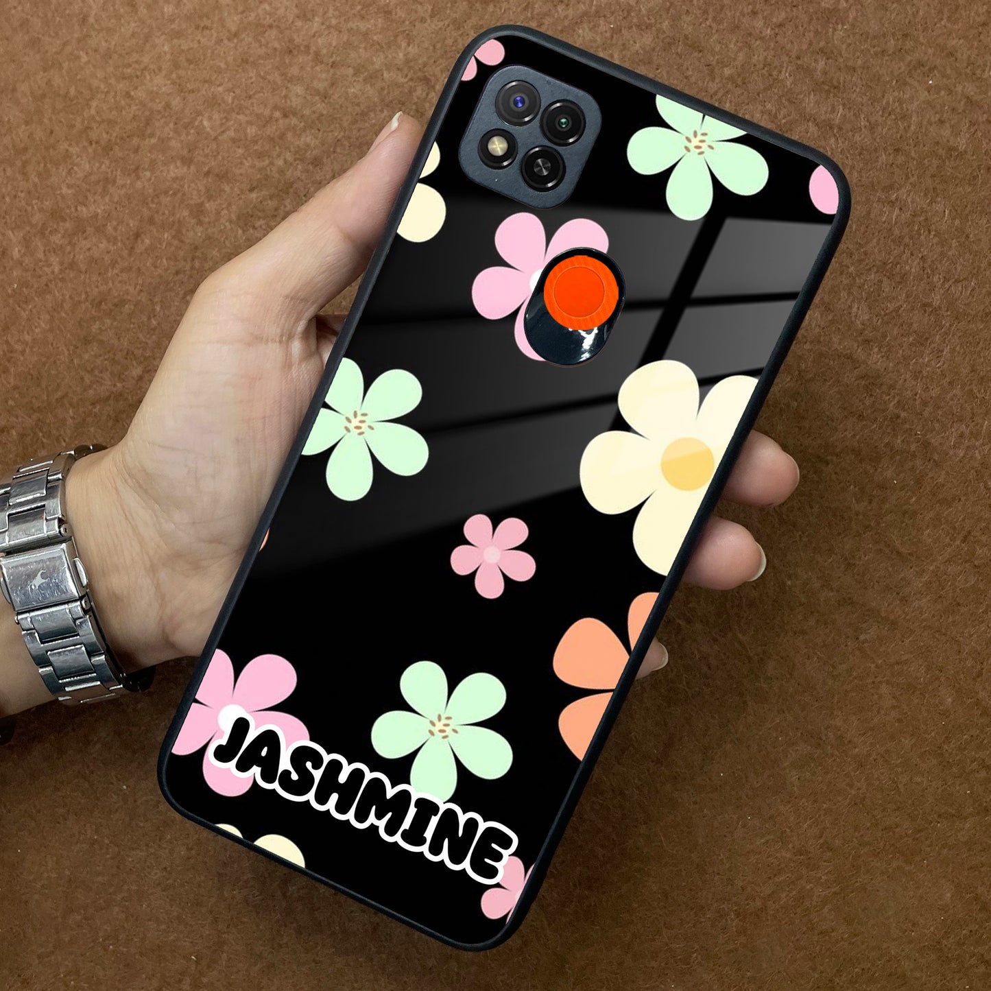 Colorfull  Daisy Floral Glass Case Cover For Poco