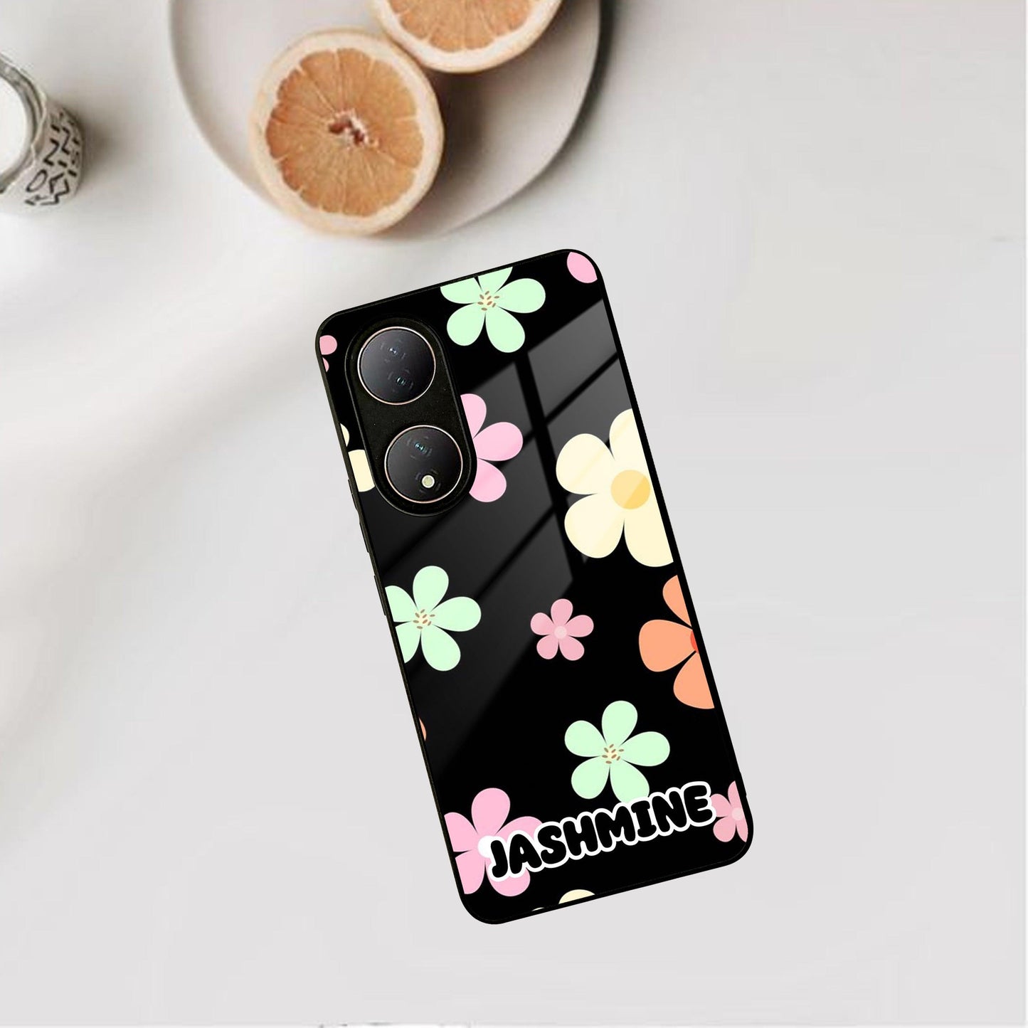 Colorfull Daisy Floral Glass Case Cover For Vivo