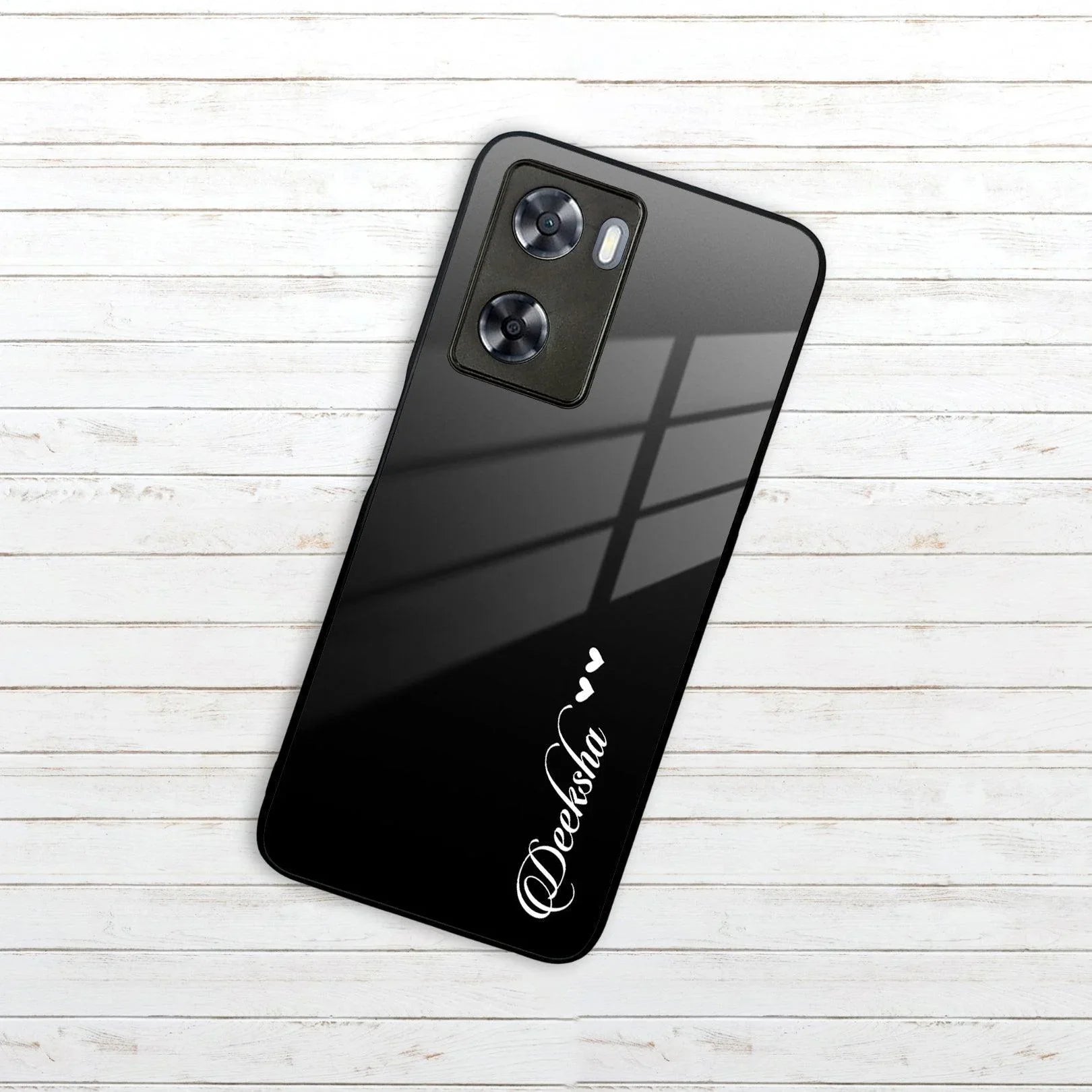 Customize Name Gradient Glass Case Cover Black For Oppo - ShopOnCliQ