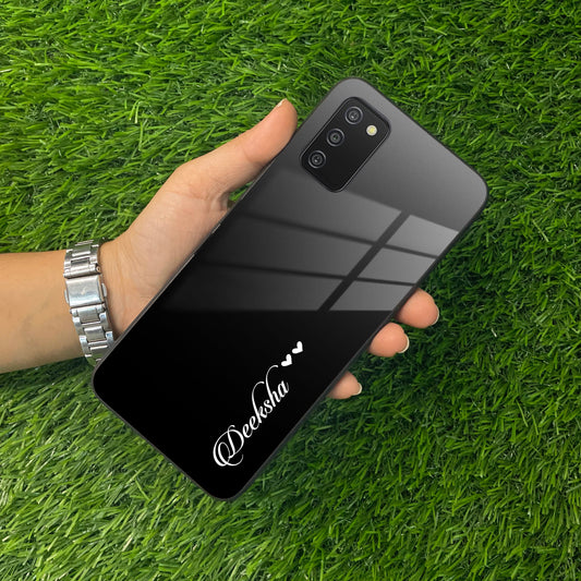 Customize Name Gradient Glass Case Cover Black For Samsung