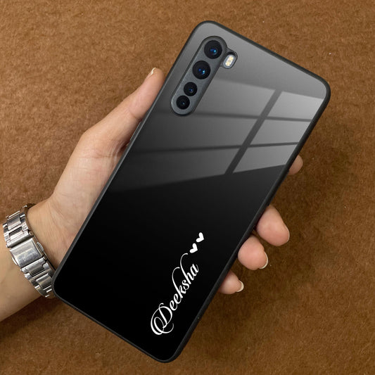 Customize Name Gradient Glass Cover Black For OnePlus