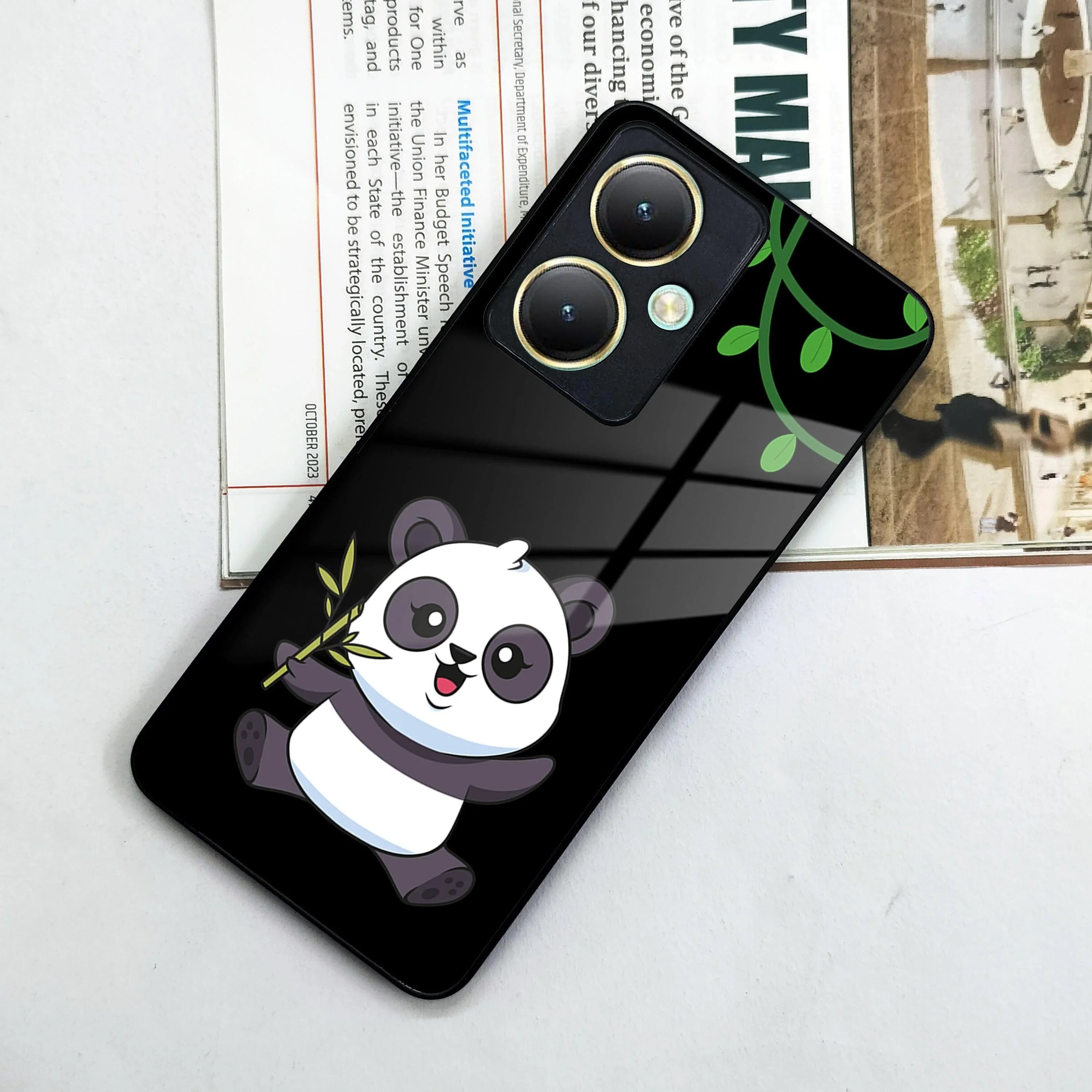 Black Panda Glass Phone Case For Vivo - ShopOnCliQ