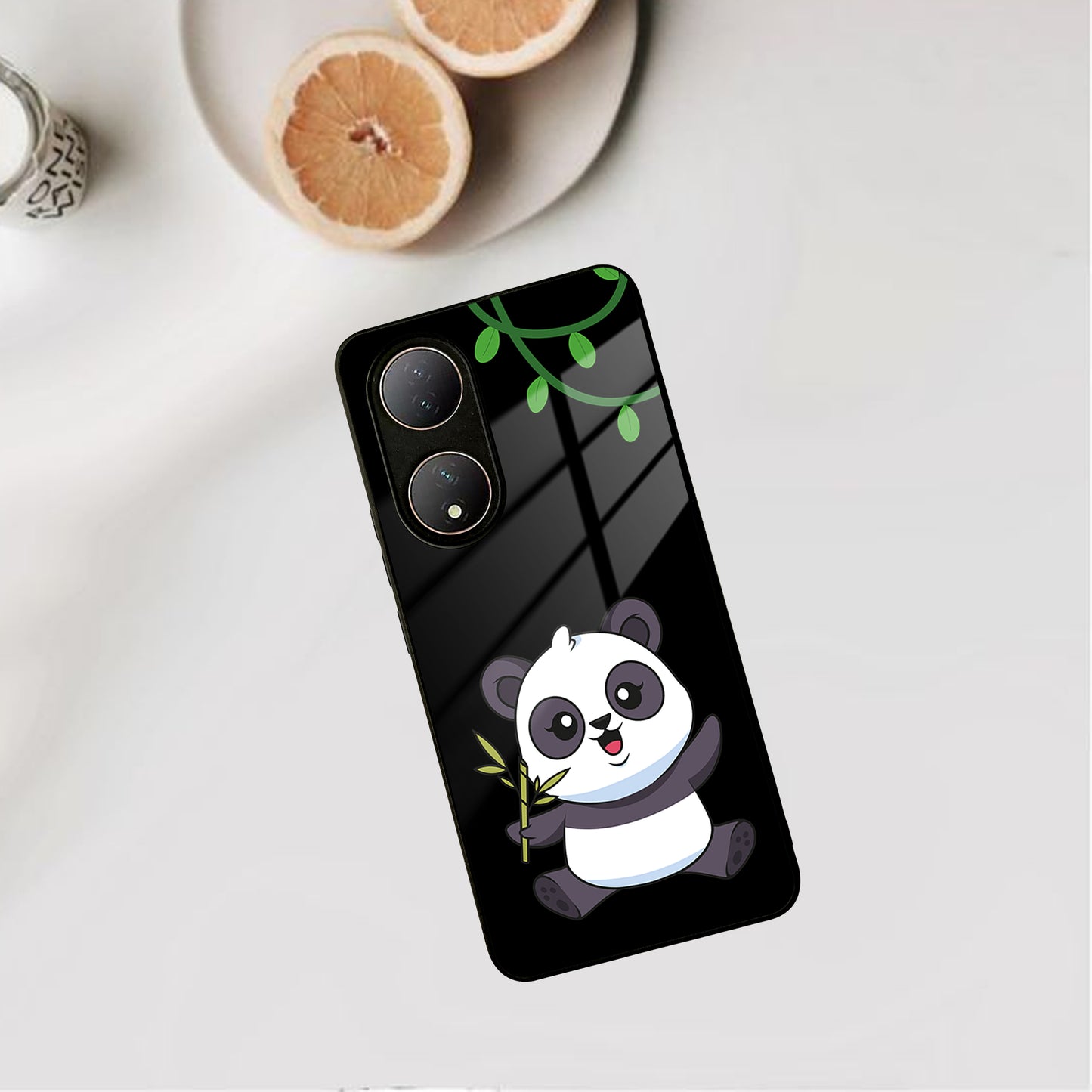 Black Panda Glass Phone Case For Vivo