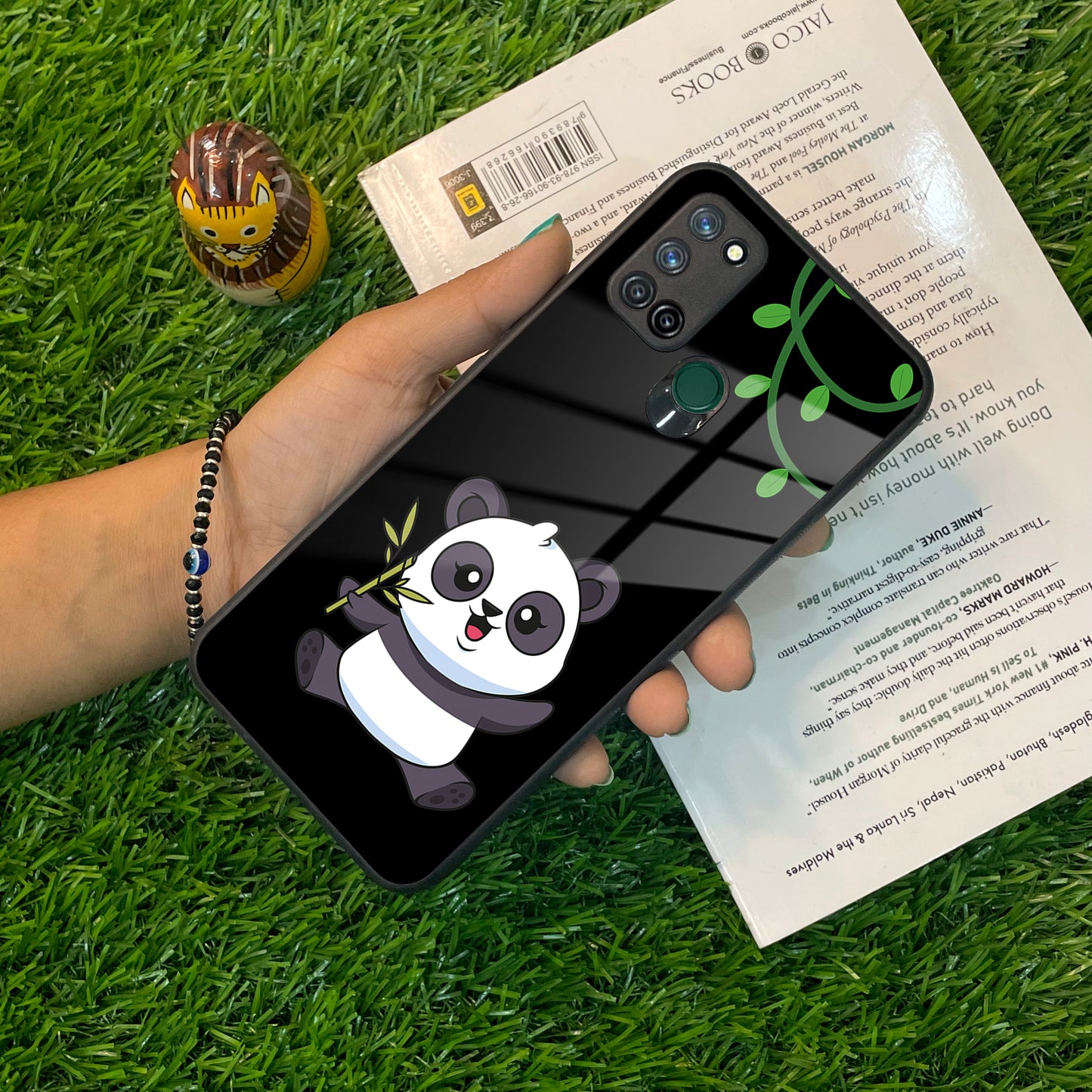 Black Panda Glass Phone Case For Realme/Narzo