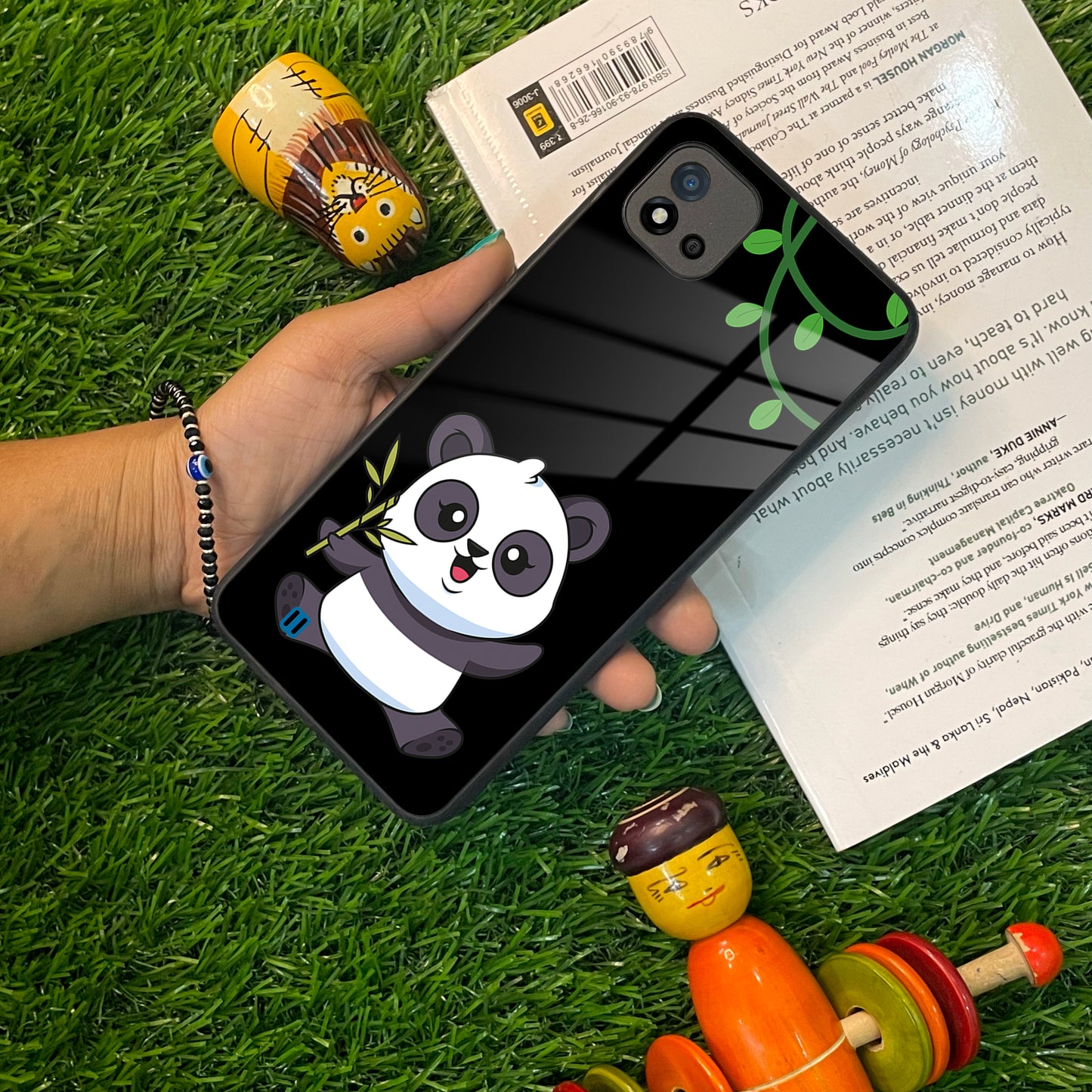 Black Panda Glass Phone Case For Realme/Narzo