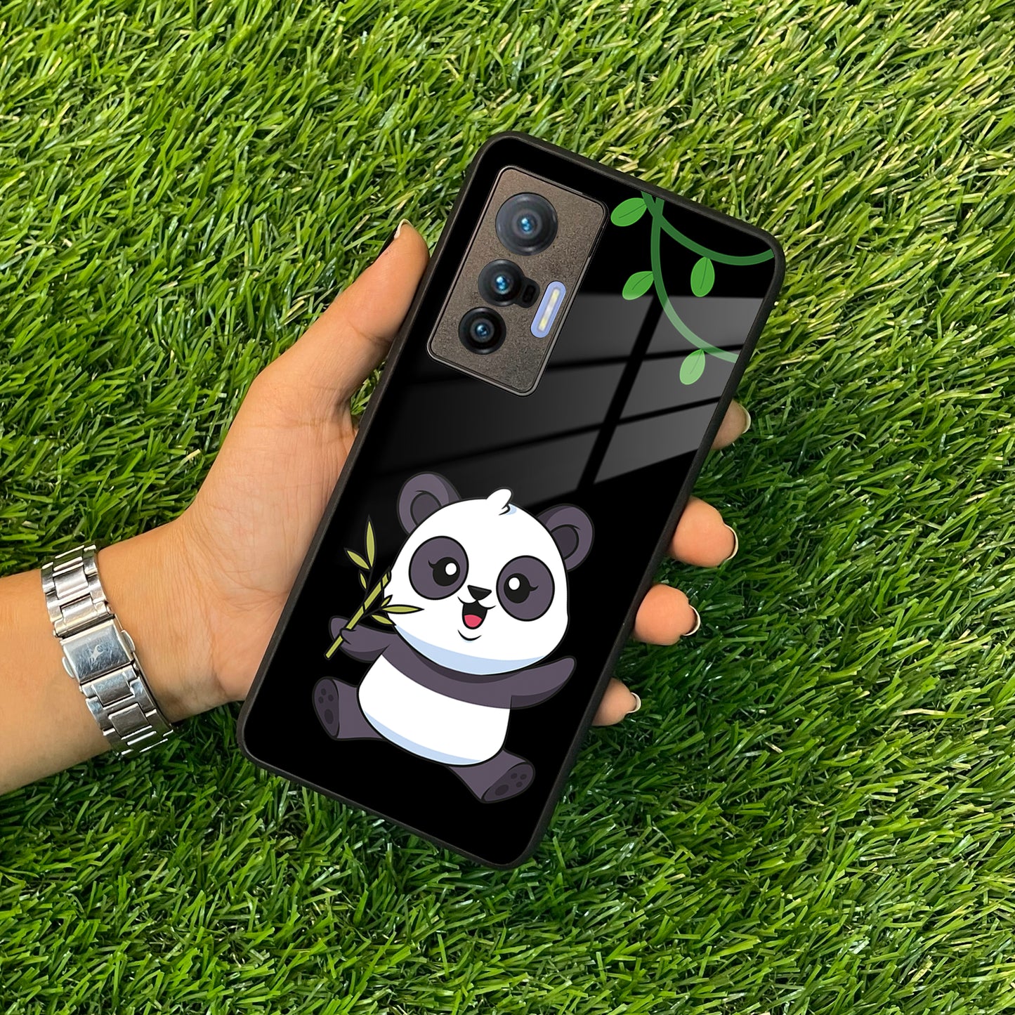 Black Panda Glass Phone Case For Vivo