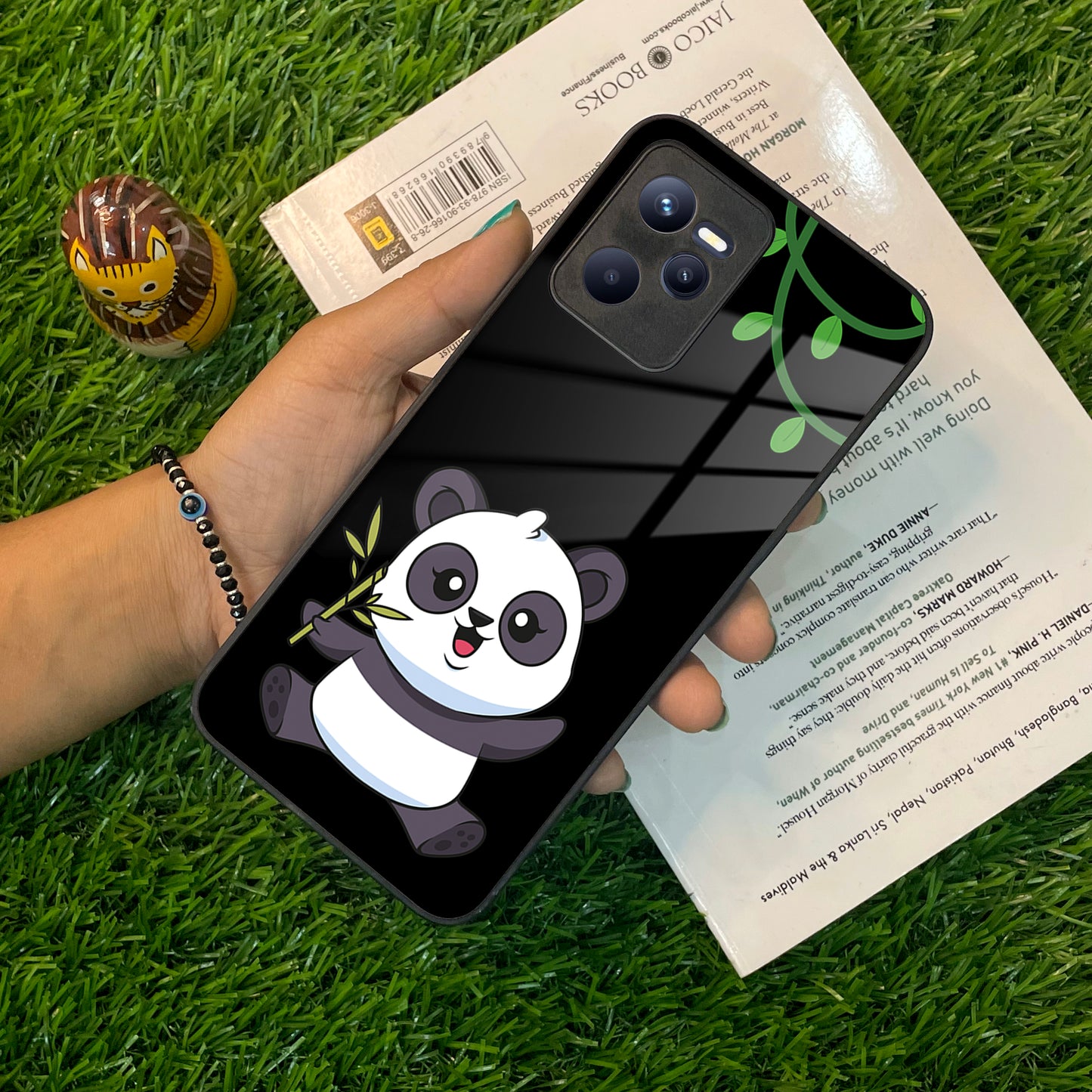 Black Panda Glass Phone Case For Realme/Narzo