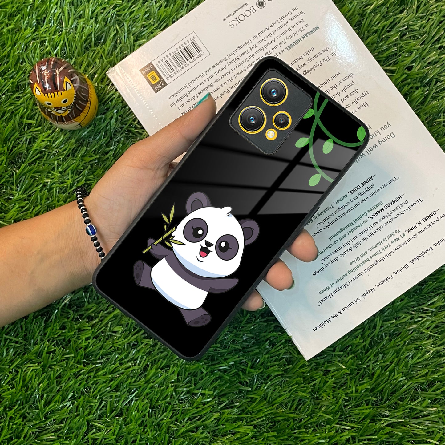 Black Panda Glass Phone Case For Realme/Narzo