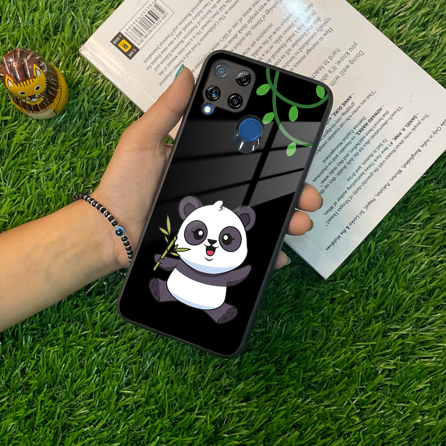 Black Panda Glass Phone Case For Realme/Narzo