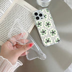 Black and Green Flower Transparent silicon case For Google Pixel 10