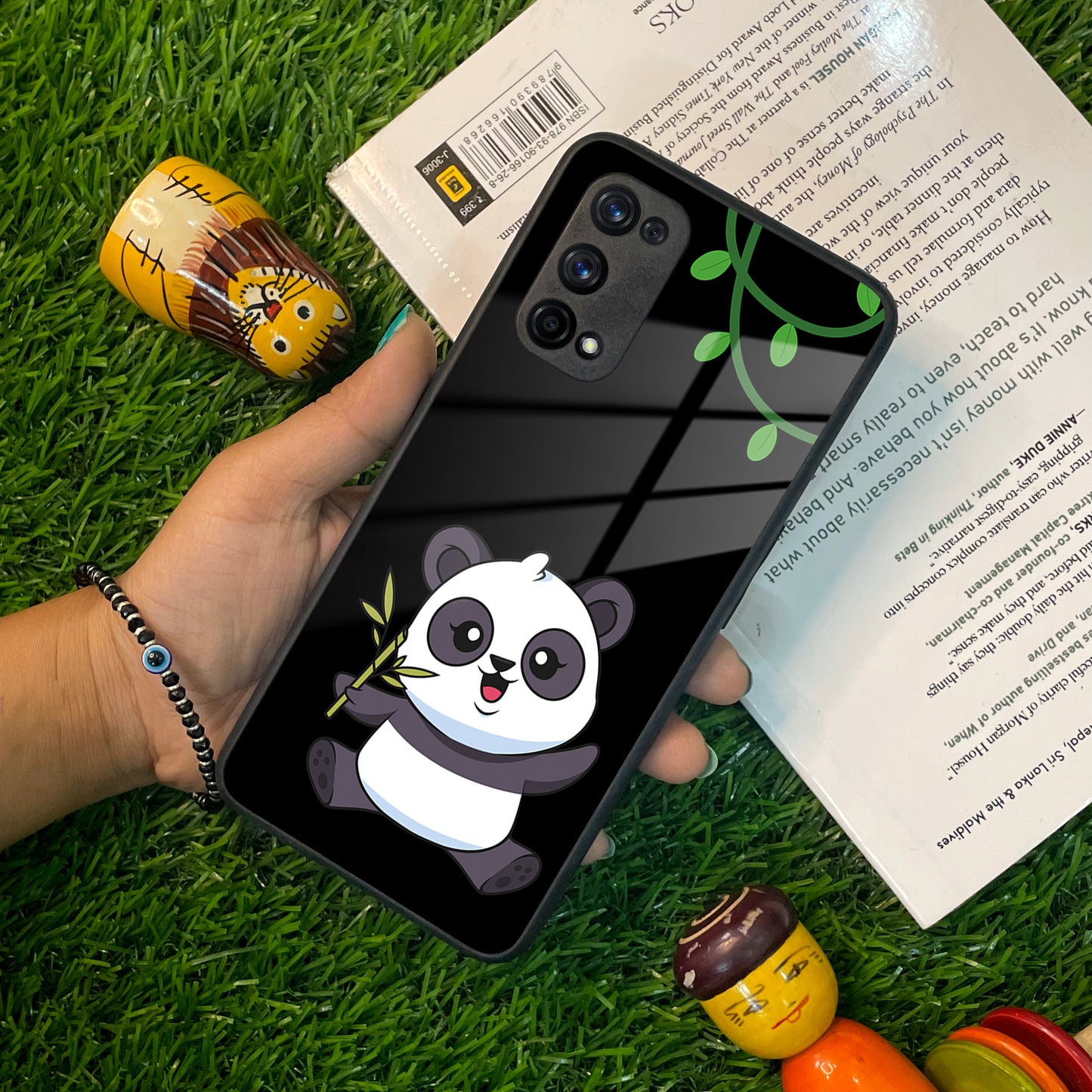 Black Panda Glass Phone Case For Realme/Narzo