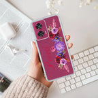 Blue Aster Floral Customize Anti Yellow Case For Motorola G85 5G
