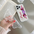 Blue Aster Floral Customize Transparent Silicon Case For Motorola Edge 50 Pro