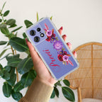 Blue Aster Floral Customize Anti Yellow Case For Motorola Edge 50 Pro