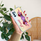 Blue Aster Floral Customize Anti Yellow Case For Oppo Reno 6 Pro 5G