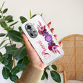 Blue Aster Floral Customize Anti Yellow Case For Oppo Reno 11 5G