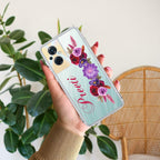Blue Aster Floral Customize Anti Yellow Case For Oppo F21 Pro (5G)