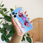 Blue Aster Floral Customize Transparent Silicon Case For Realme Narzo 50 5G