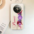 Blue Aster Floral Customize Transparent Silicon Case For Realme 14 Pro 5G