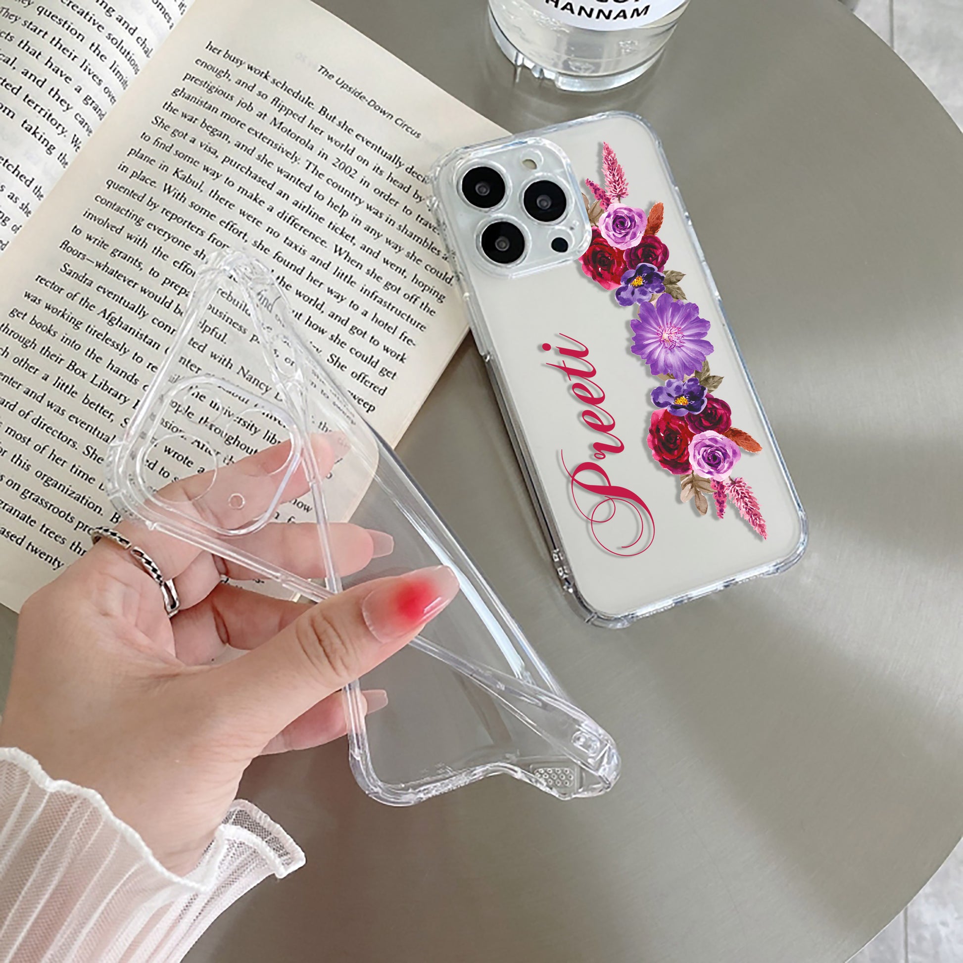 Blue Aster Floral Customize Transparent Silicon Case For Realme/Narzo ShopOnCliQ