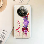 Blue Aster Floral Customize Transparent Silicon Case For Realme 14 Pro Lite 5G