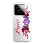 Blue Aster Floral Customize Transparent Silicon Case For Xiaomi 14 5G