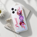 Blue Aster Floral Customize Transparent Silicon Case For Redmi 12 5G