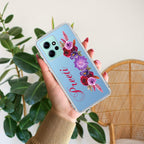 Blue Aster Floral Customize Transparent Silicon Case For Xiaomi 12 Pro 5G