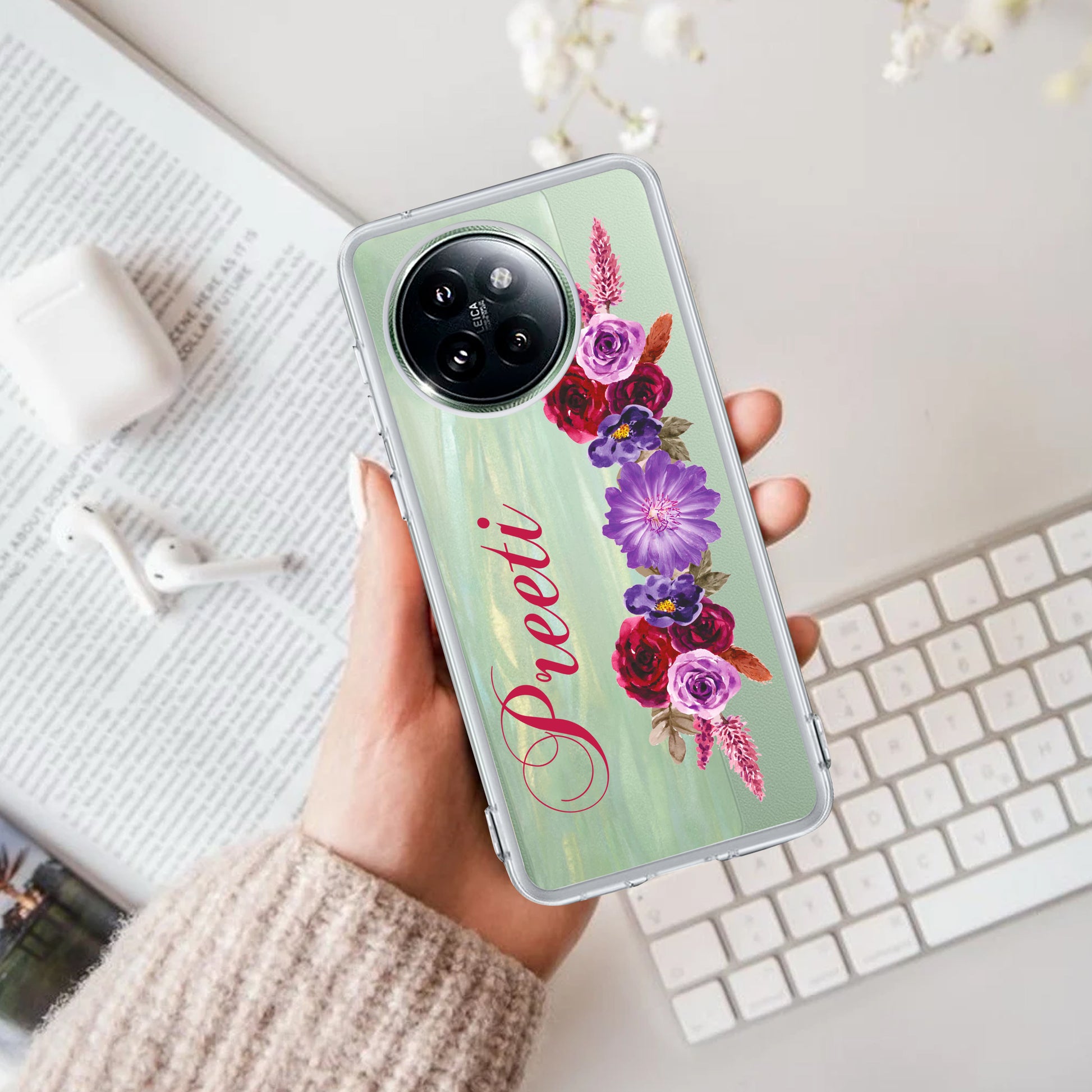 Blue Aster Floral Customize Transparent Silicon Case For Redmi/Xiaomi ShopOnCliQ