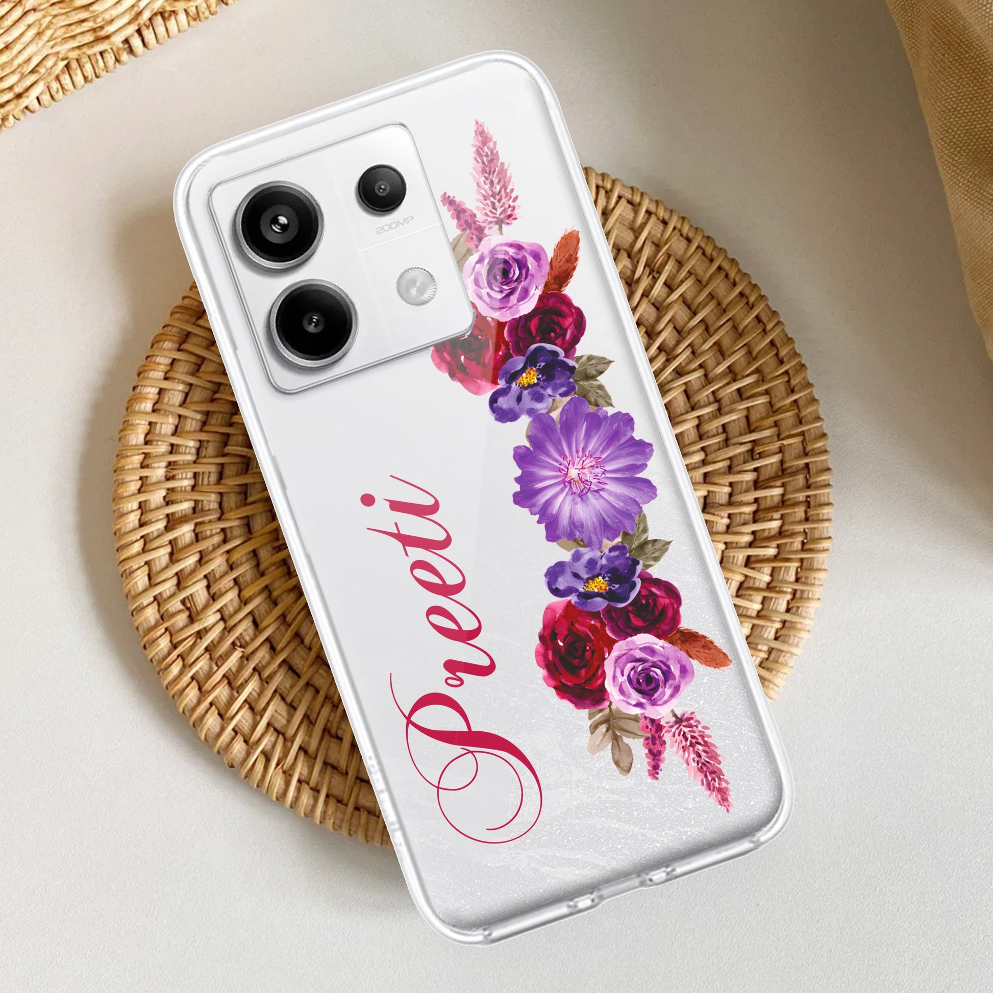 Blue Aster Floral Customize Transparent Silicon Case For Redmi/Xiaomi ShopOnCliQ