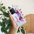 Blue Aster Floral Customize Transparent Silicon Case For Redmi 13C 4G