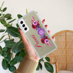 Blue Aster Floral Customize Anti Yellow Case For Samsung Galaxy S22 Plus 5G