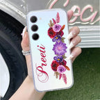 Blue Aster Floral Customize Anti Yellow Case For Samsung Galaxy S23 Plus 5G