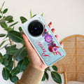 Blue Aster Floral Customize Transparent Silicon Case For Vivo X100 5G