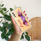 Blue Aster Floral Customize Transparent Silicon Case For Vivo V23 Pro 5G