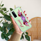 Blue Aster Floral Customize Transparent Silicon Case For Vivo T4x 5G
