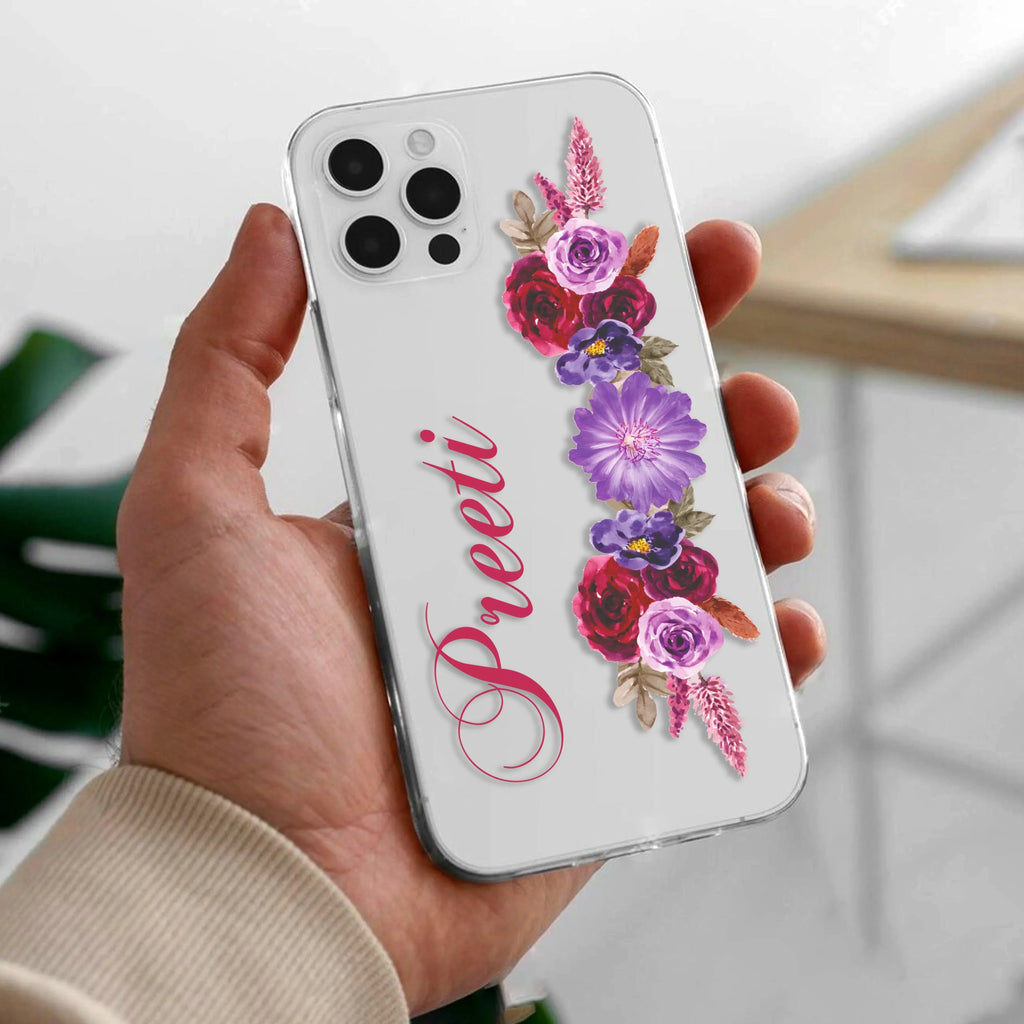 Blue Aster Floral Customize Anti Yellow Case For Vivo Y20s/Vivo Y20A/Vivo Y20G/Vivo Y20i / Vivo Y20T / Vivo Y20