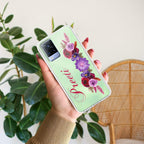 Blue Aster Floral Customize Transparent Silicon Case For Vivo T4 Ultra 5G